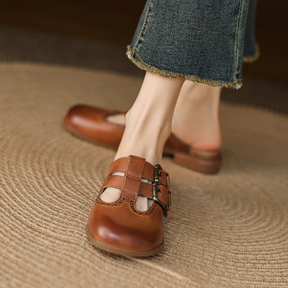 Adria Genuine Leather Mules
