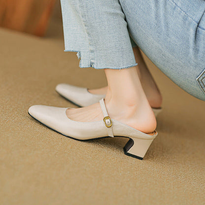 Zaya Genuine Leather Mules