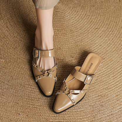 Renly Genuine Leather Slingbacks