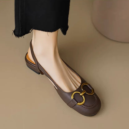 Brylo Genuine Leather Slingbacks