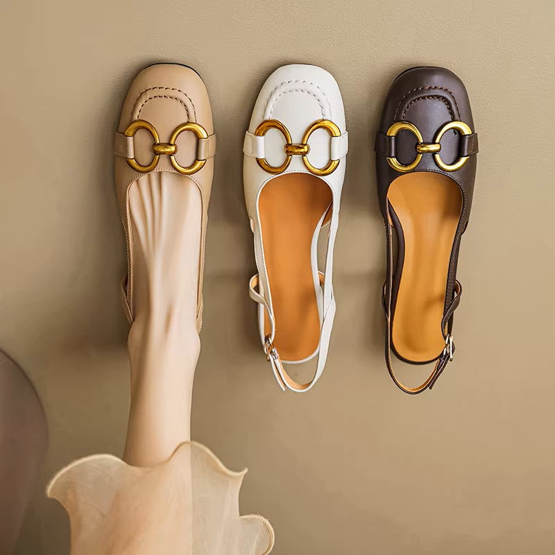 Brylo Genuine Leather Slingbacks