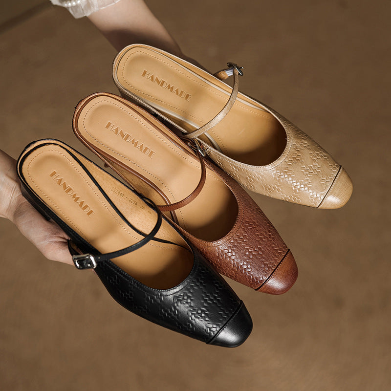 Edda Genuine Leather Mules