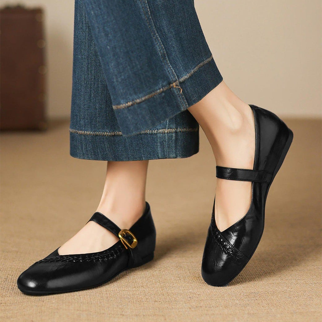 Zylen Genuine Leather Flats