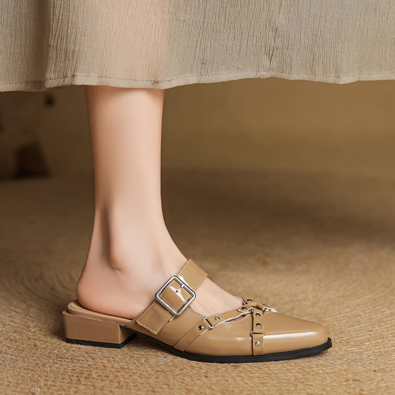 Renly Genuine Leather Slingbacks