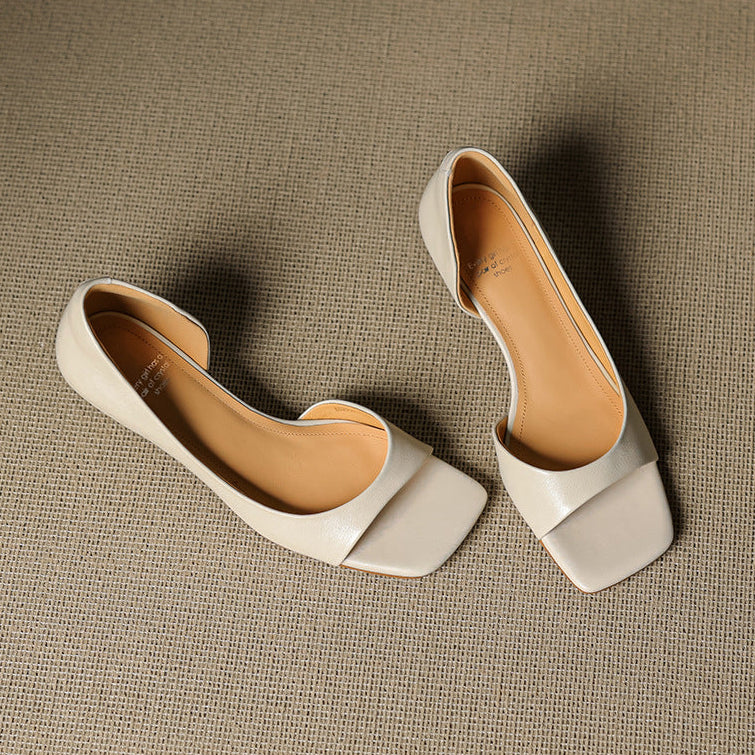 Doria Peep Toe Genuine Leather Heels