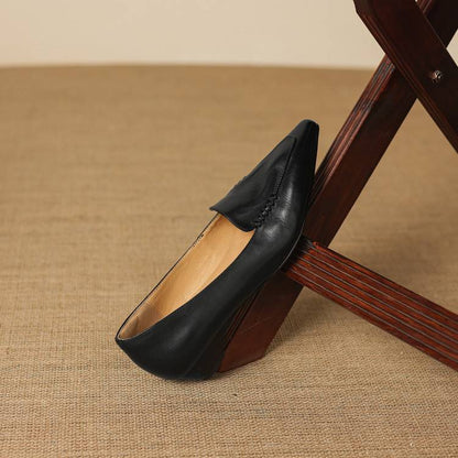 Lena Genuine Leather Pointed-Toe Pumps