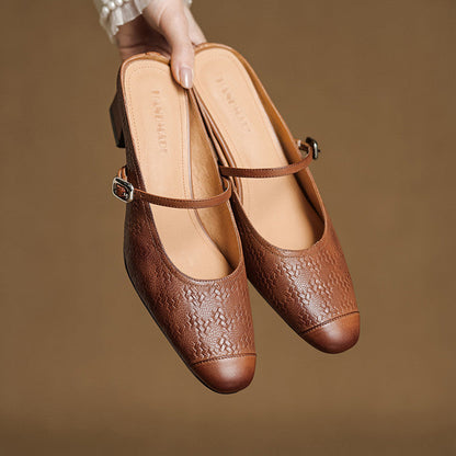 Edda Genuine Leather Mules