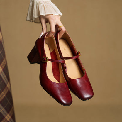 Lenara Genuine Leather Heels