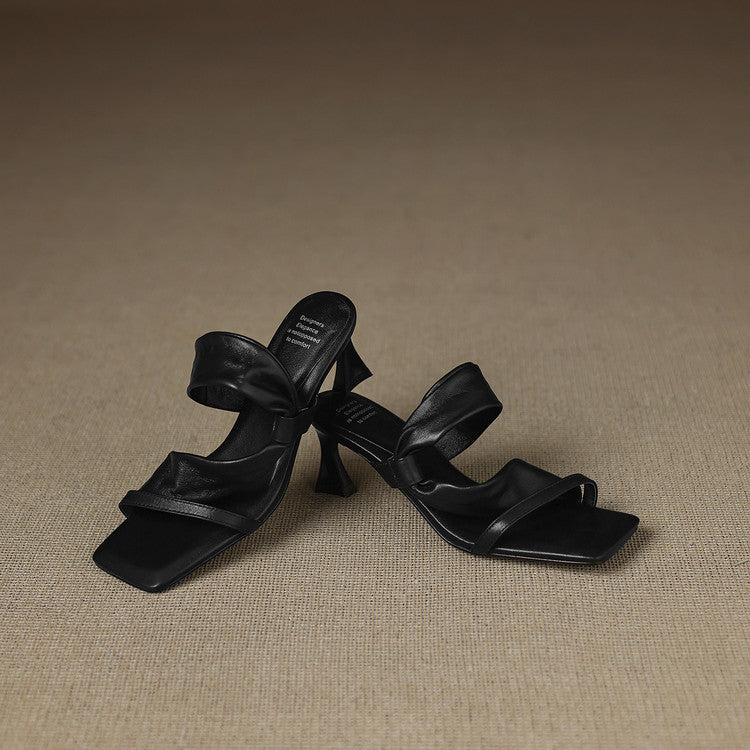 Zelen Genuine Leather Crossover Strap Sandals