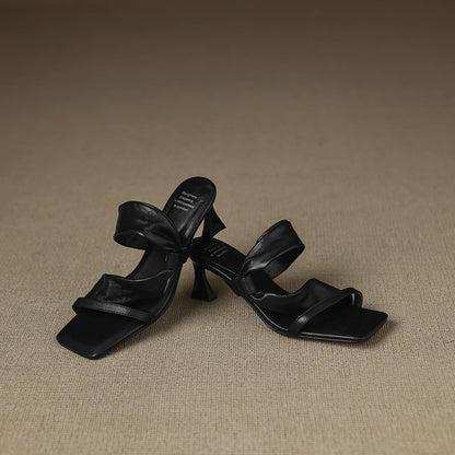 Zelen Genuine Leather Crossover Strap Sandals
