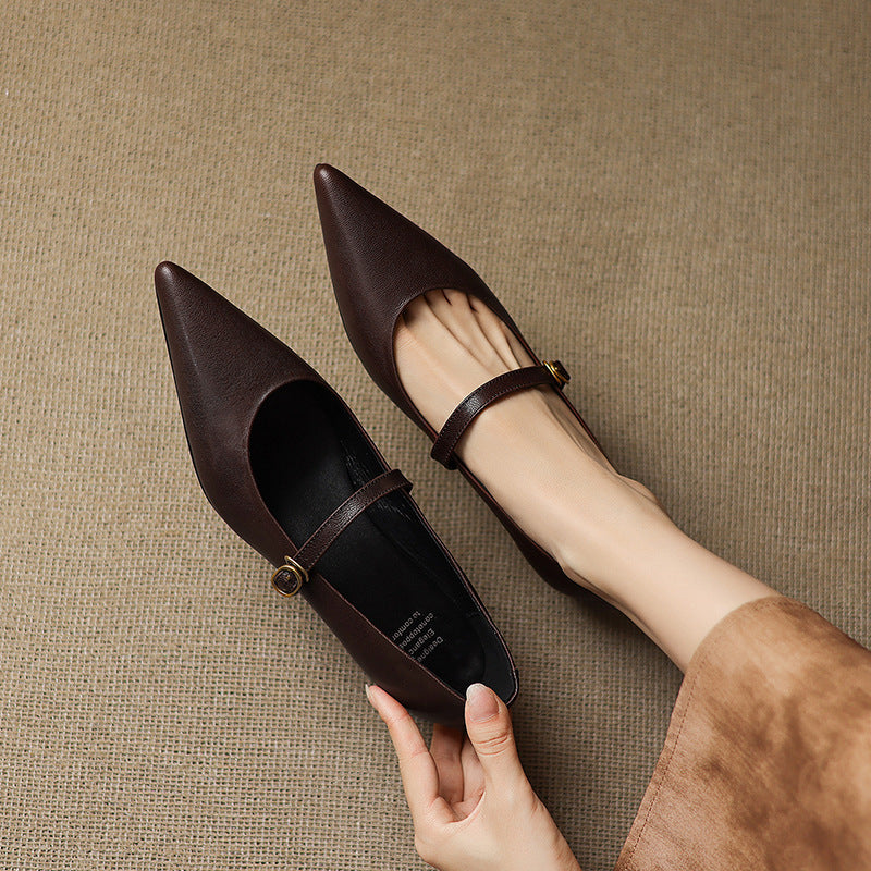 Delia Genuine Leather Heels