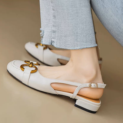 Brylo Genuine Leather Slingbacks