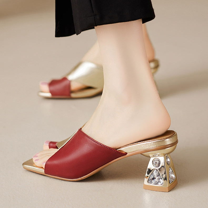 Avela Genuine Leather Toe-Loop Sandals