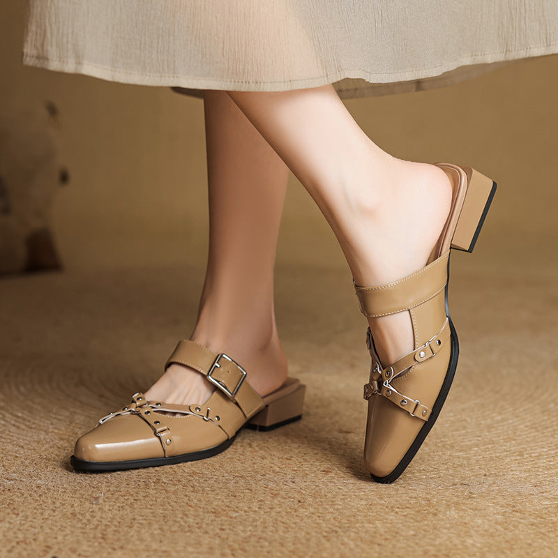 Renly Genuine Leather Slingbacks