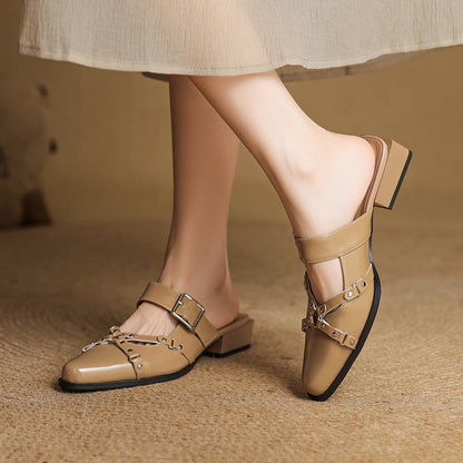 Renly Genuine Leather Slingbacks