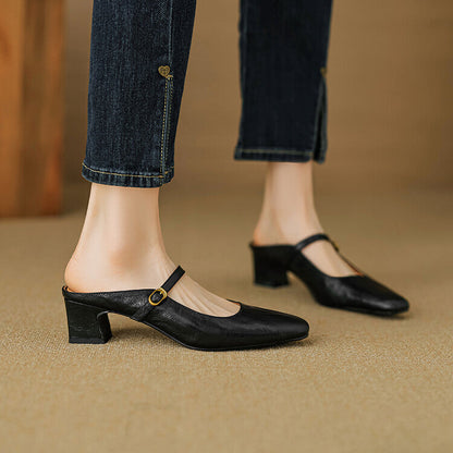 Zaya Genuine Leather Mules