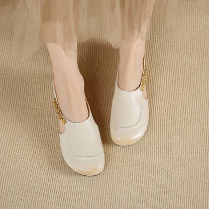 Orli Side Cut-Out Genuine Leather Mules