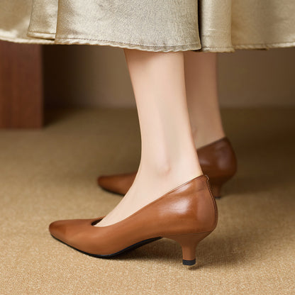 Elara Genuine Leather Heels