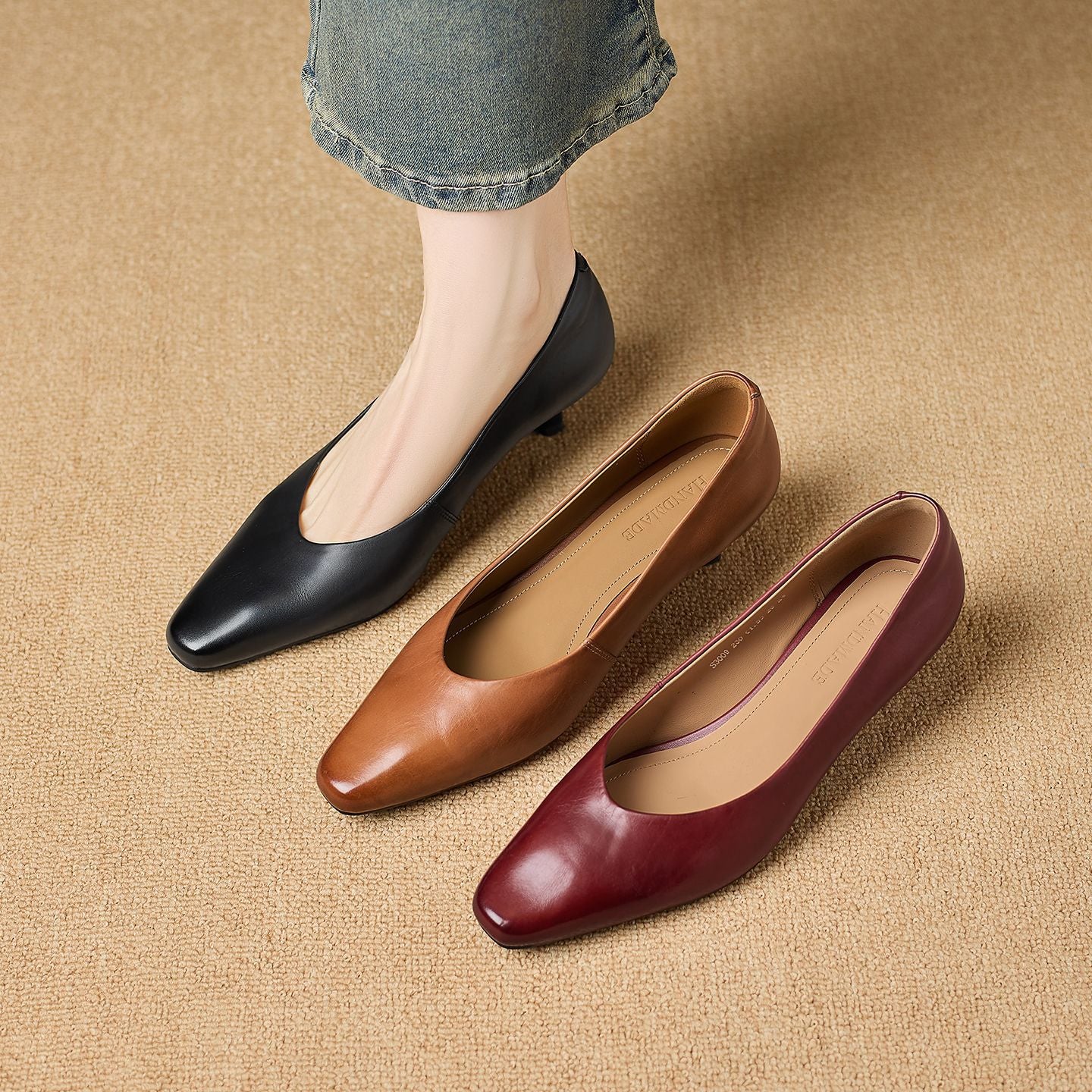 Elara Genuine Leather Heels