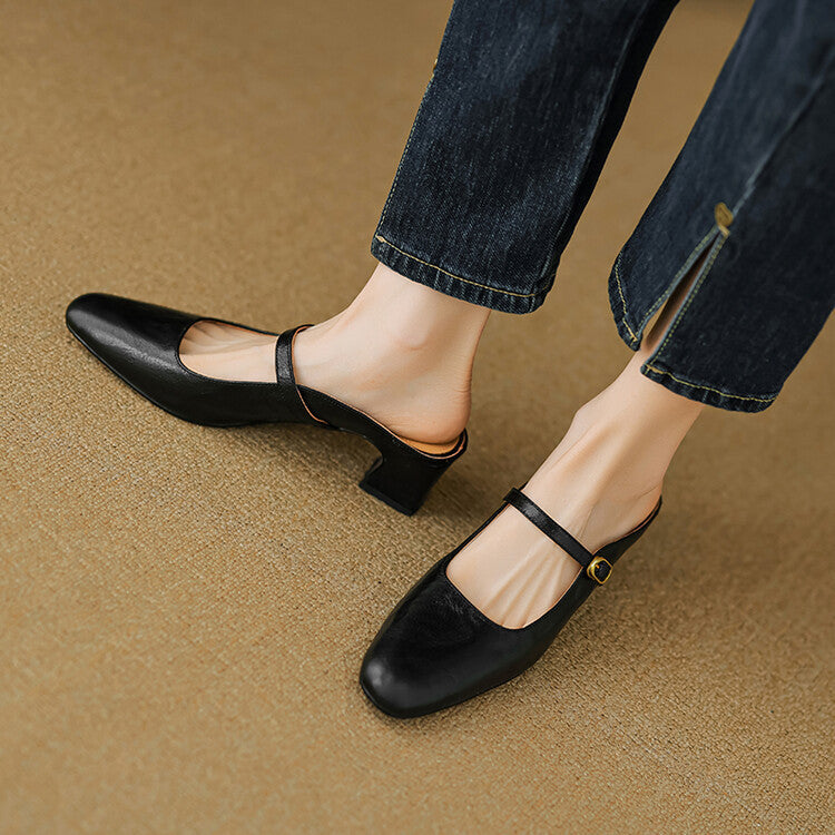 Zaya Genuine Leather Mules