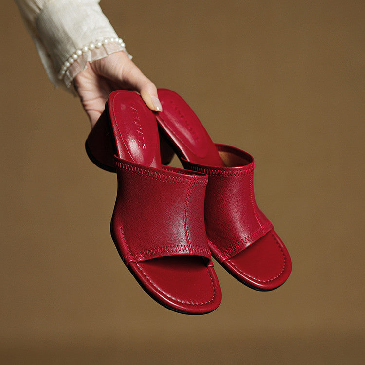 Brily Genuine Leather Mules
