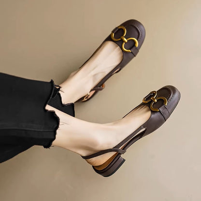 Brylo Genuine Leather Slingbacks