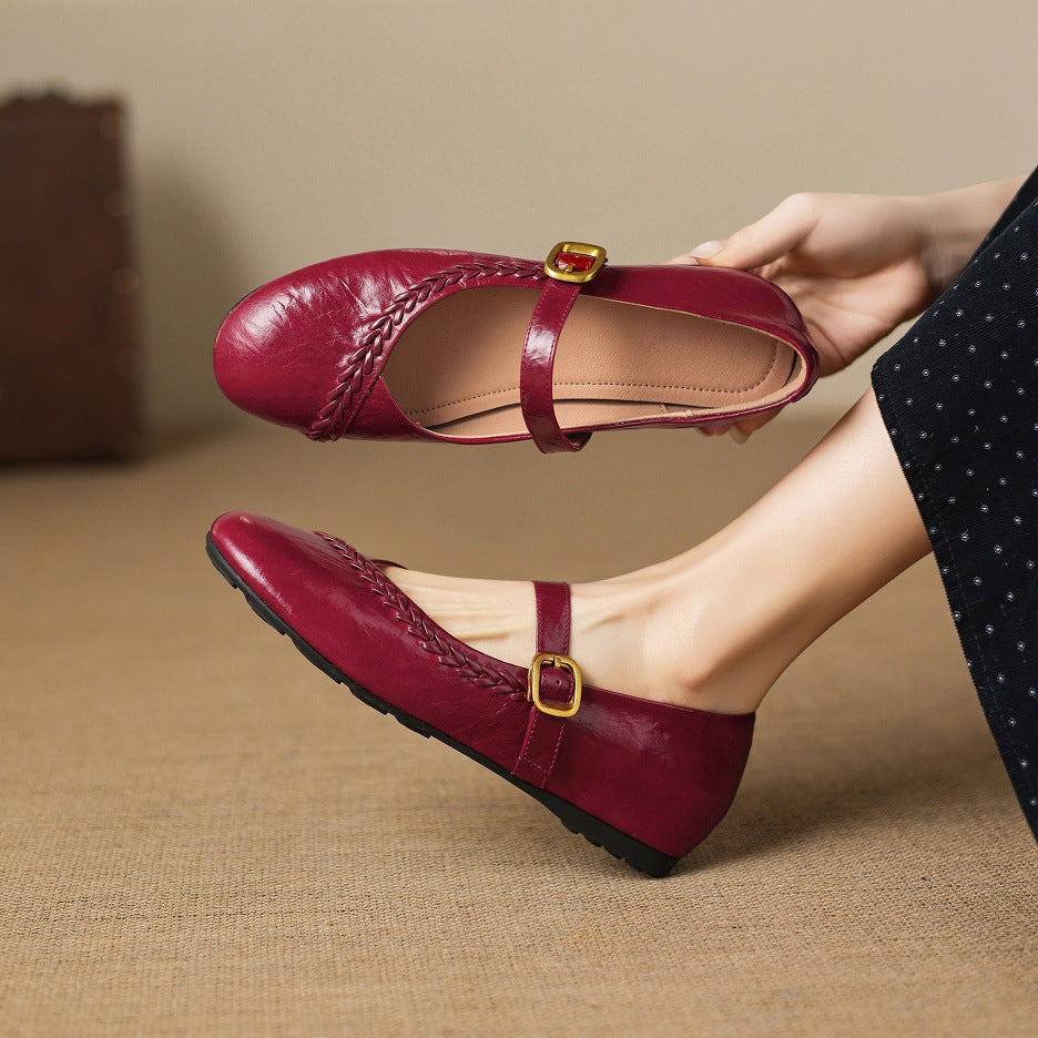 Zylen Genuine Leather Flats