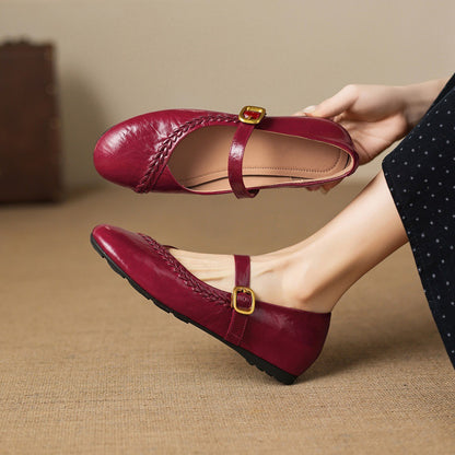 Zylen Genuine Leather Flats
