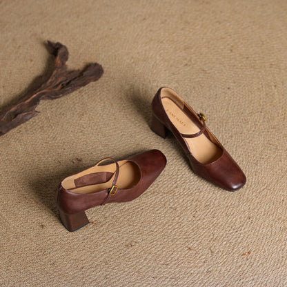 Lenara Genuine Leather Heels