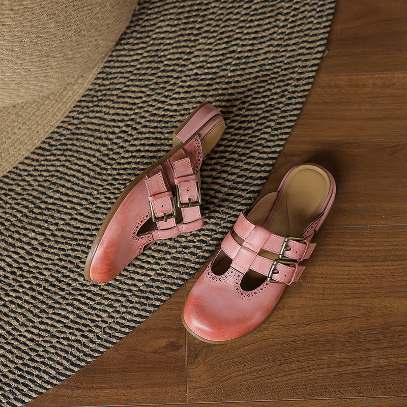 Adria Genuine Leather Mules