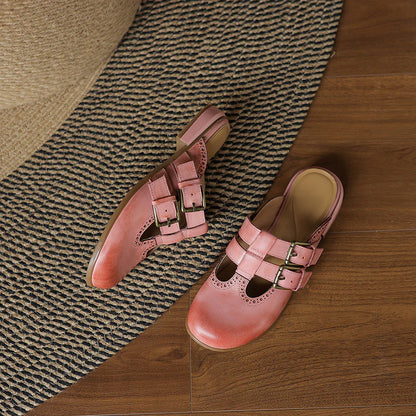 Adria Genuine Leather Mules