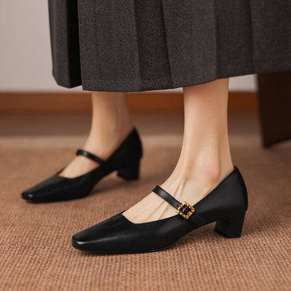 Elif Genuine Leather Heels