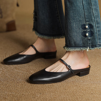 Merisa Genuine Leather Mules
