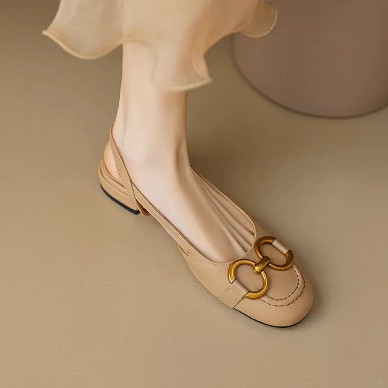 Brylo Genuine Leather Slingbacks