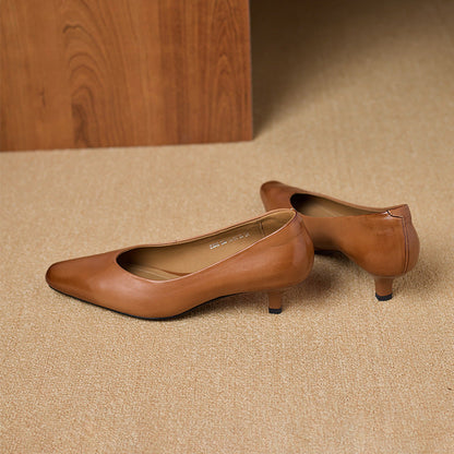 Elara Genuine Leather Heels