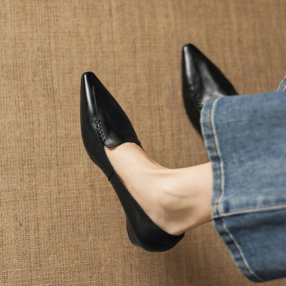 Lena Genuine Leather Pointed-Toe Pumps