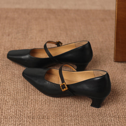 Elif Genuine Leather Heels