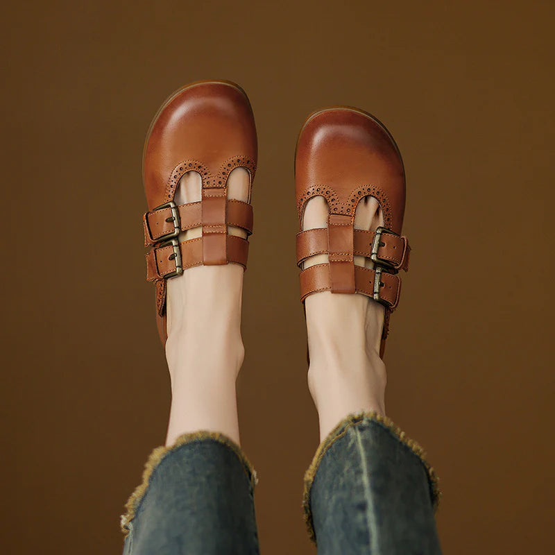 Adria Genuine Leather Mules