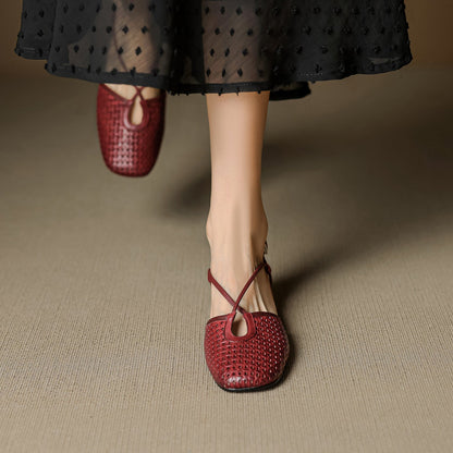 Opal Genuine Leather Slingbacks