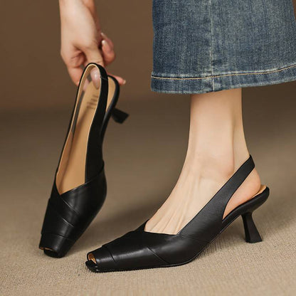 Kelly Genuine Leather Slingbacks