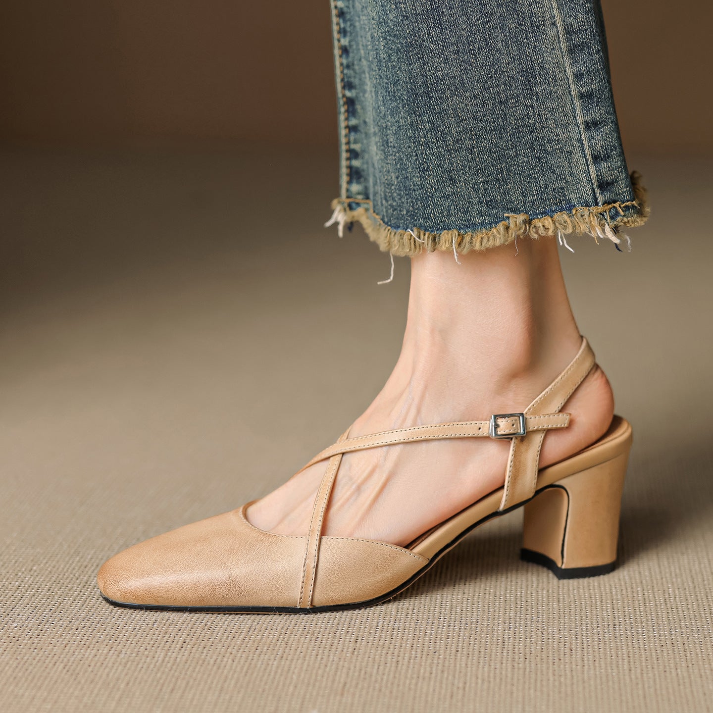 Blenza Genuine Leather Slingbacks