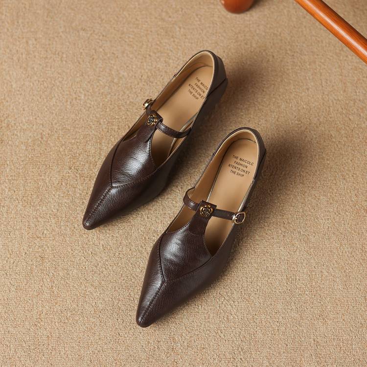 Olia Genuine Leather Kitten Heels