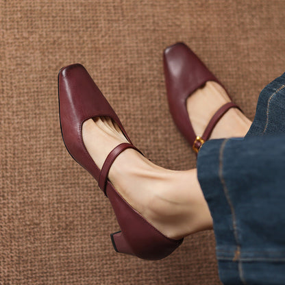 Elif Genuine Leather Heels