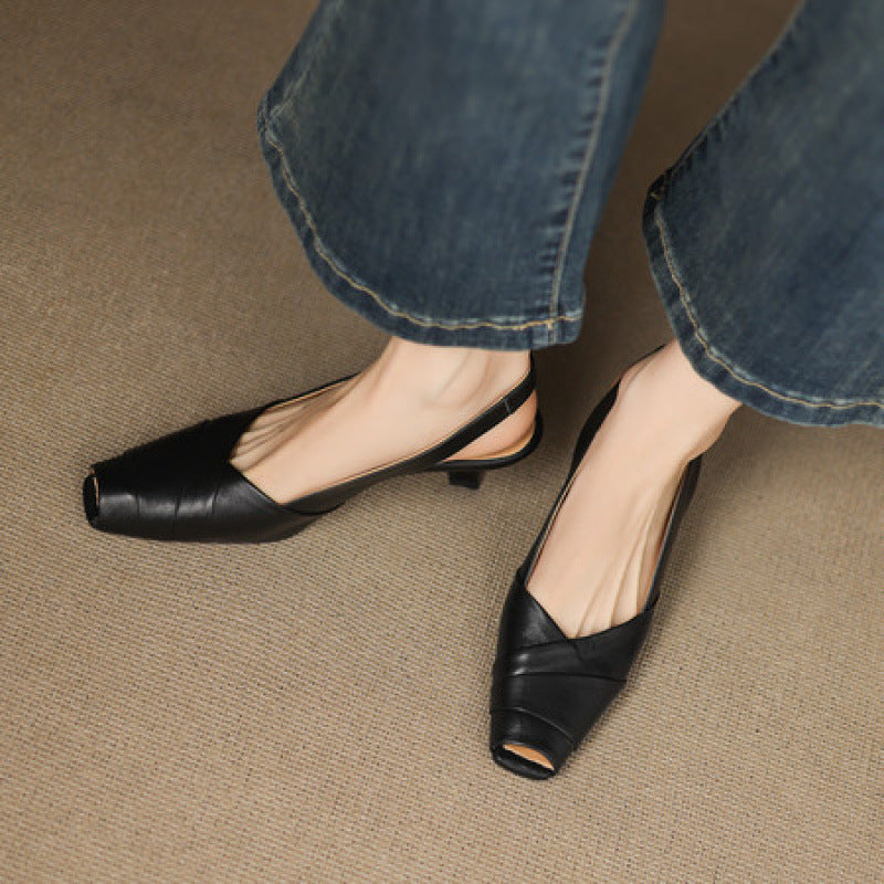 Kelly Genuine Leather Slingbacks