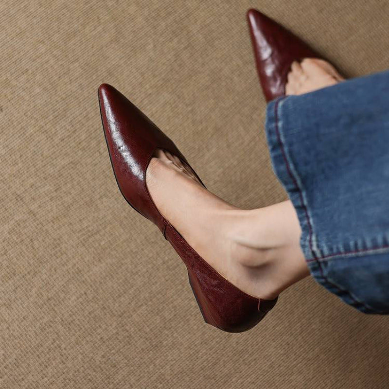 Aelra Genuine Leather Pumps