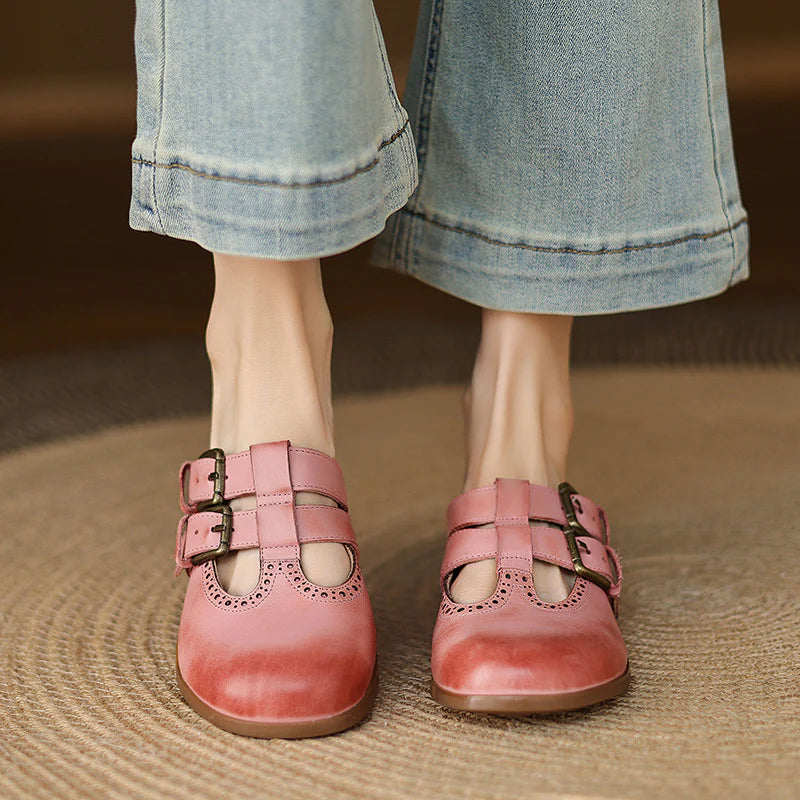 Adria Genuine Leather Mules