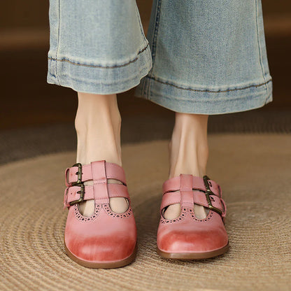 Adria Genuine Leather Mules