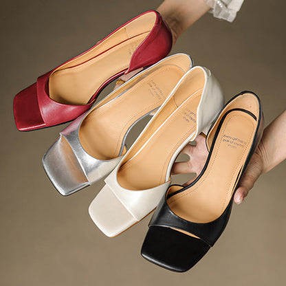 Doria Peep Toe Genuine Leather Heels
