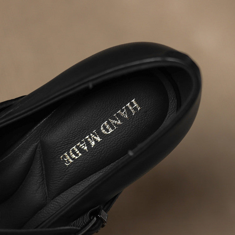 Eda Genuine Leather Heels