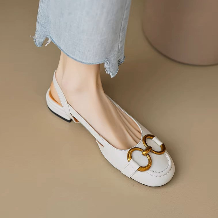 Brylo Genuine Leather Slingbacks